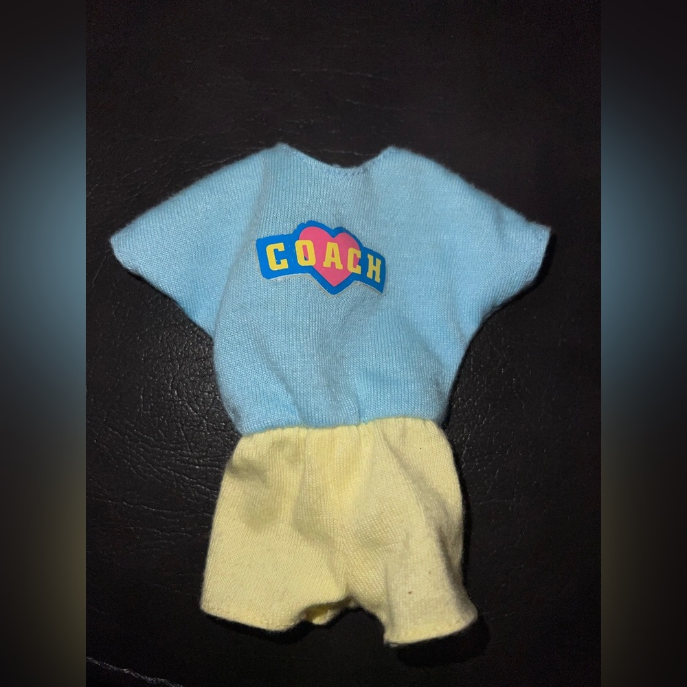Coach Light Blue and Pale Yellow Doll Outfit vintage
